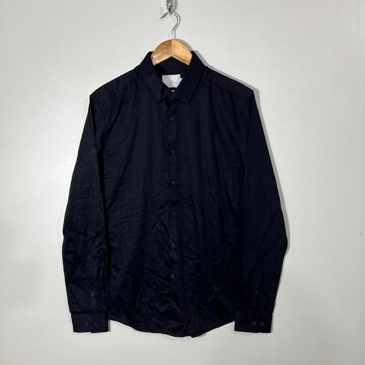 TOPMAN SKINNY FIT FORMAL PREMIUM COTTON SHIRT WITH STRETCH