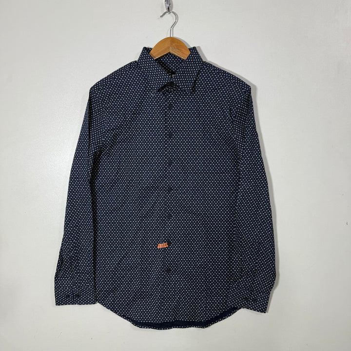 EXPRESS SLIM FIT PRINTED COTTON SHIRT WITH STRETCH