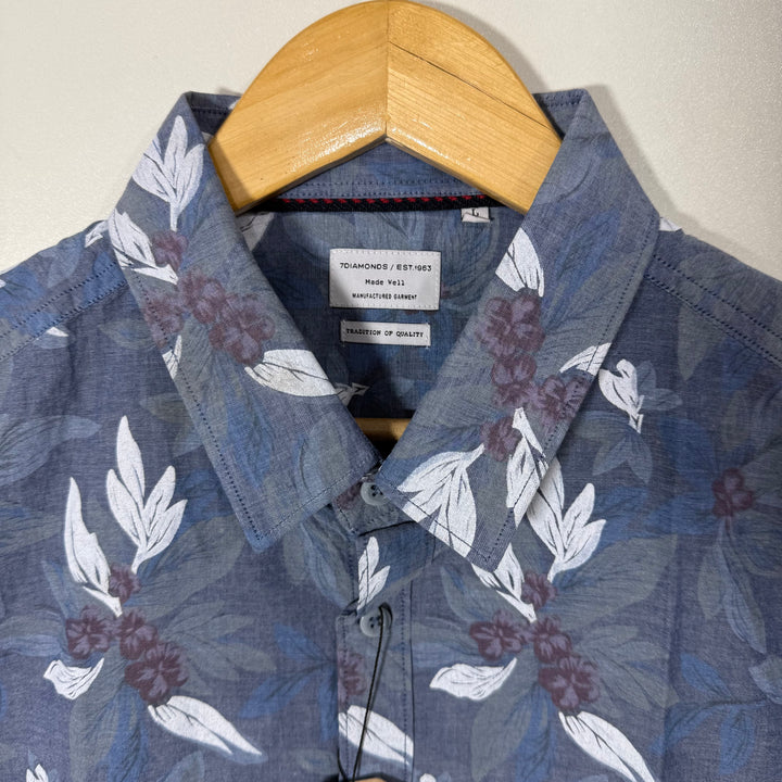 7 DIAMOND BUTTON DOWN CASUAL COTTON SHIRT