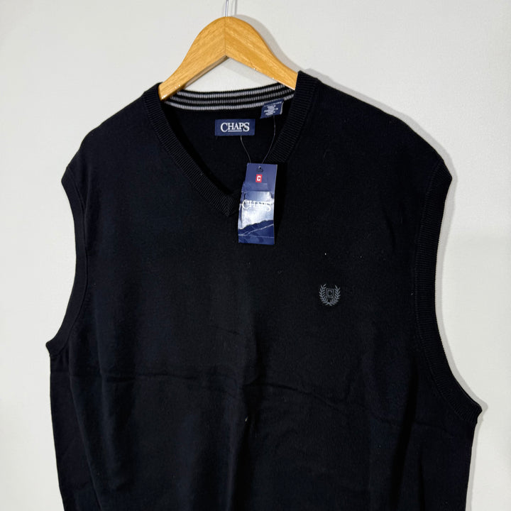 CHAPS V NECK SLEEVES LESS SWEATER BRAND NEW