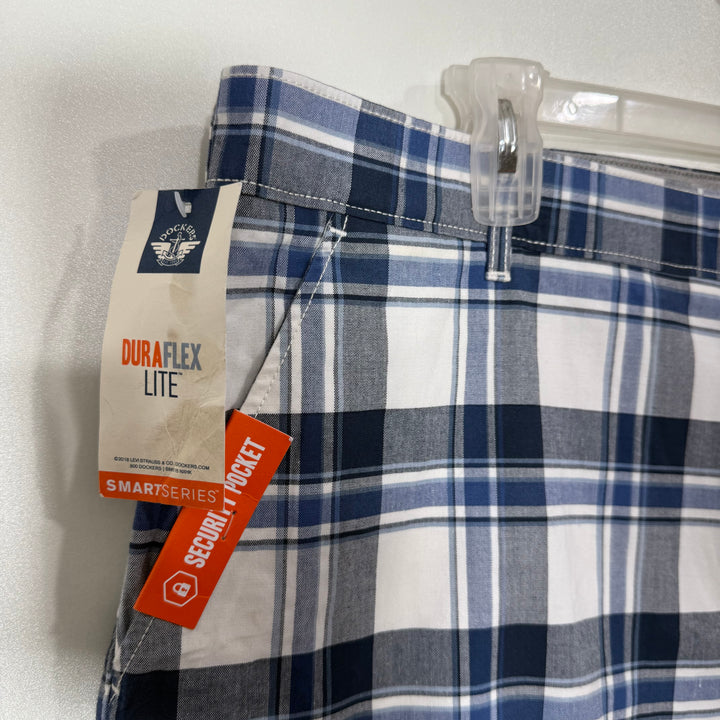 DOCKERS FLEX COMFORT WAISTBAND CHECKERED COTTON CHINO SHORT BRAND NEW WITH STRETCH