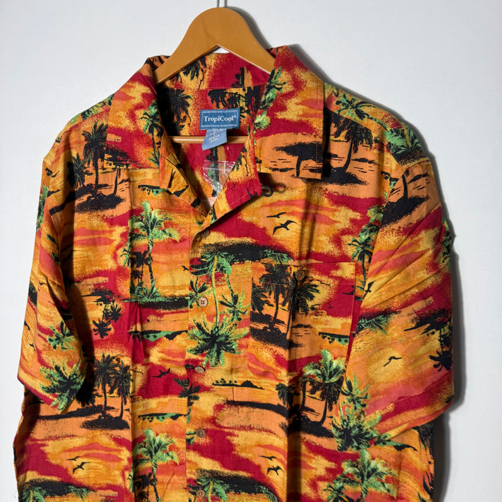 TROPICOOL CUBAN COLLAR HALF SLEEVES HAWAI SHIRT