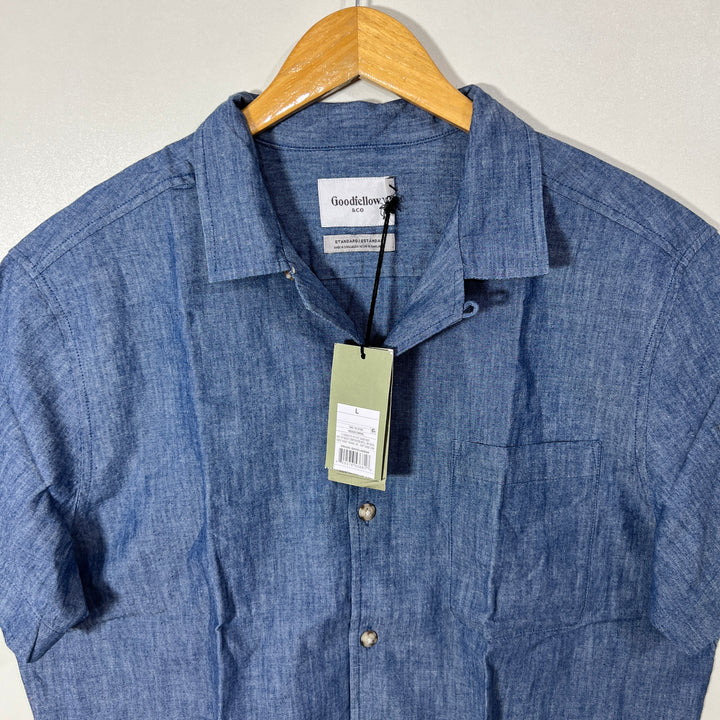 GOOD FELLOW & CO STANDARD FIT SAFARI COLLAR COTTON HALF SLEEVES SHIRT BRAND NEW