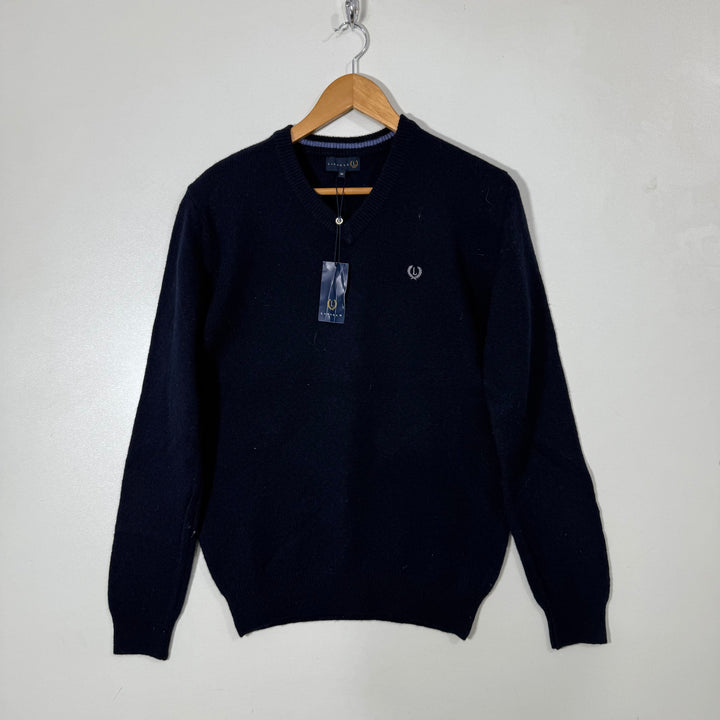 LINCOLN LAMBSWOOL V NECK SWEATER BRAND NEW BLUE COLOUR