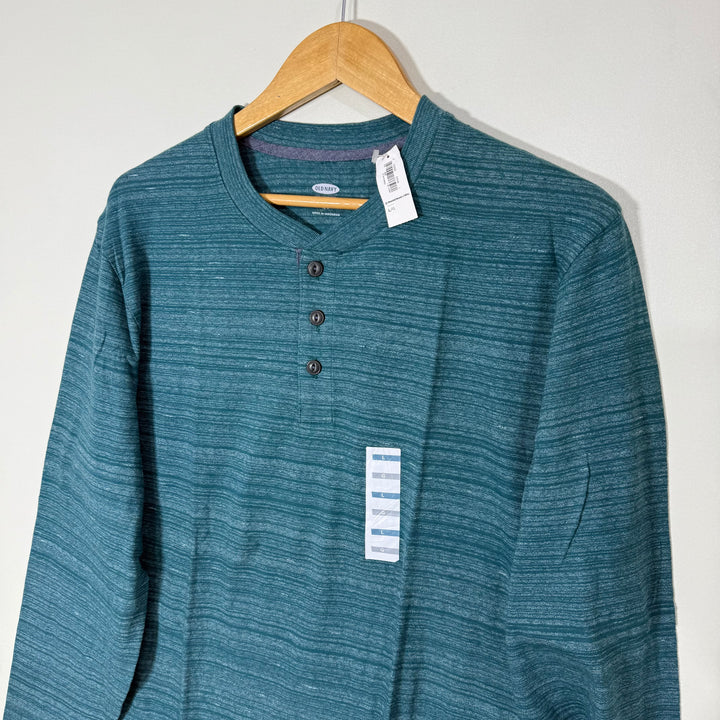 OLD NAVY HENLEY COLLAR LONG SLEEVES COTTON TSHIRT BRAND NEW