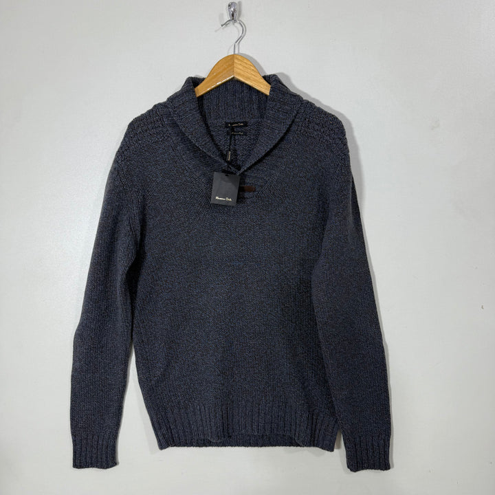 MOSSIMO DUTTI KNITED SHAWL COLLAR SWEATER MADE IN ITALY BRAND NEW