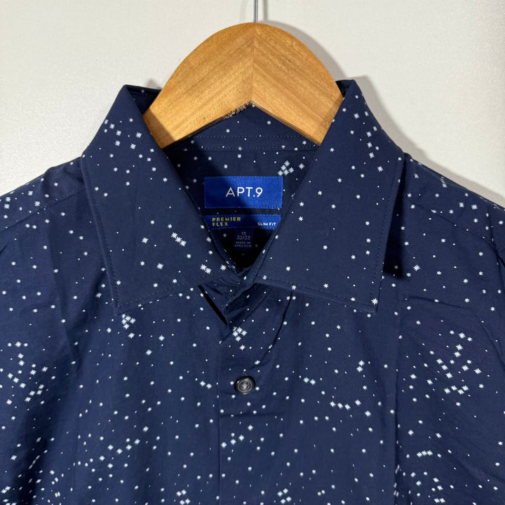 APT.9 SLIM FIT PRINTED CASUAL COTTON SHIRT