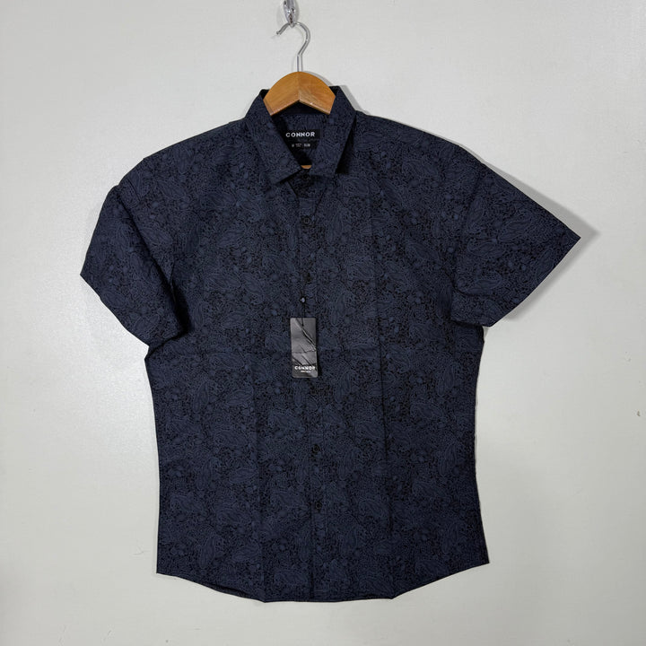 CONNOR SLIM FIT HALF SLEEVES PRINTED COTTON SHIRT BRAND NEW