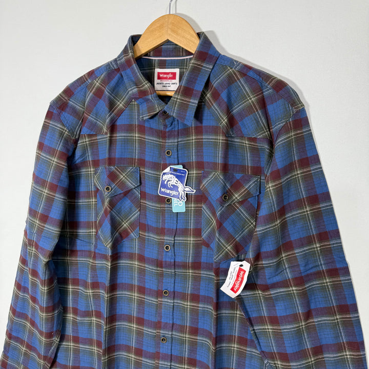 WRANGLER DOUBLE POCKETS FLANNEL COTTON SHIRT BRAND NEW