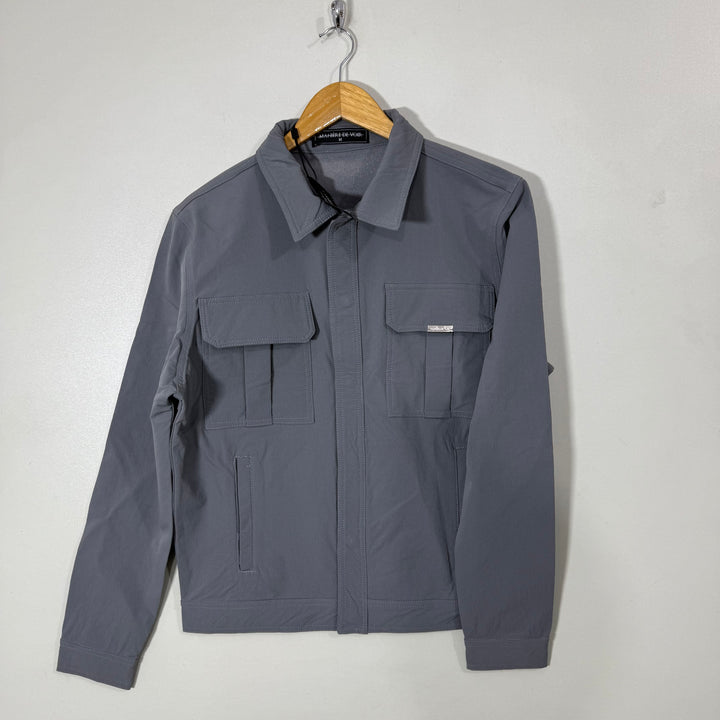 MANIERE DE VOIR SHIRT COLLAR 4 POCKETS JACKET BRAND NEW WITH STRETCH GREY COLOUR