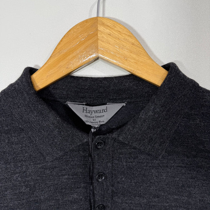 HAYWARD MERINO WOOL POLO COLLAR SWEATER BRAND NEW GREY COLOUR
