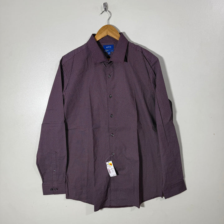 APT.9 SLIM FIT PREMIER FLEX PRINTED FORMAL SHIRT BRAND NEW WITH STRETCH