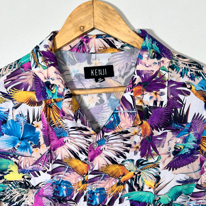 KENJI SAFARI COLLAR HALF SLEEVES HAWAI SHIRT