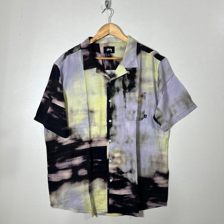 STUSSY SAFARI COLLAR HALF SLEEVES HAWAI SHIRT