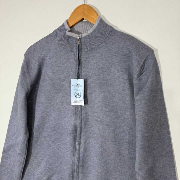 VELTHENTIC FULL ZIP SWEATER BRAND NEW GREY COLOUR