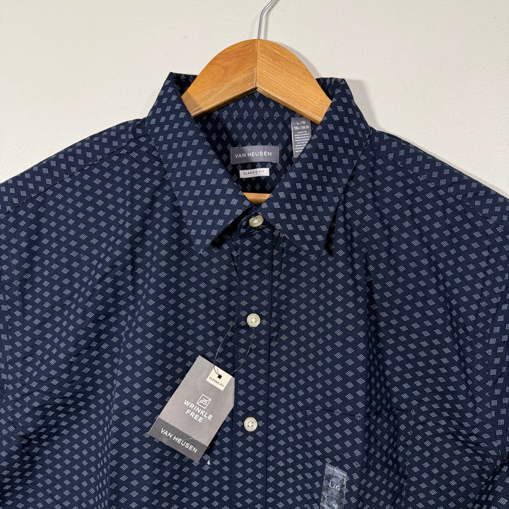 VAN HEUSEN CLASSIC FIT PRINTED HALF SLEEVES COTTON SHIRT BRAND NEW