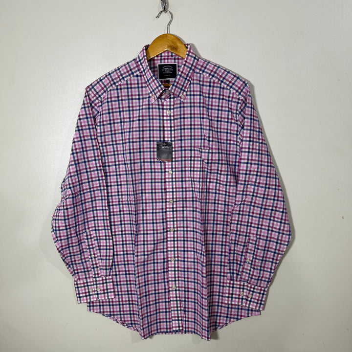CHARLES TRY WHITT CLASSIC FIT BUTTON DOWN CHECKERED SHIRT BRAND NEW