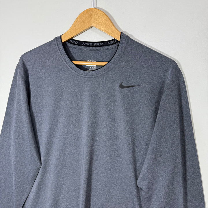 NIKE PRO FITTED LONG SLEEVES SPORT TSHIRT GREY COLOUR