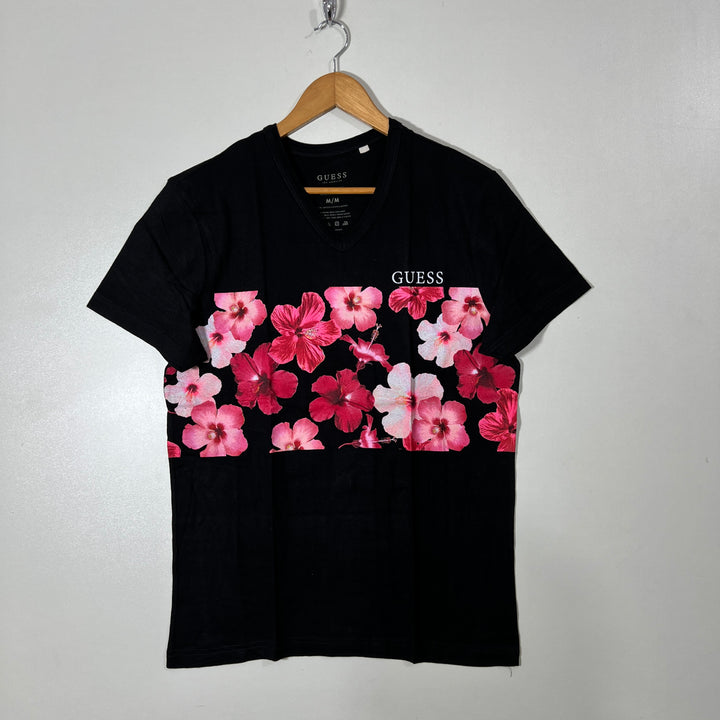 GUESS V NECK COTTON TSHIRT