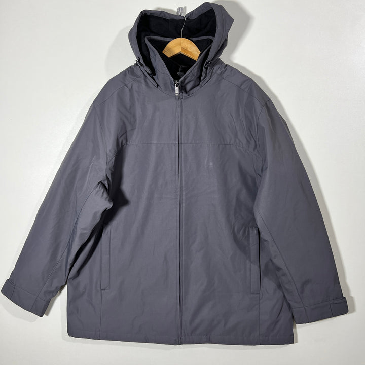 WEATHERPROOF SOFT SHELL WINDBREAKER JACKET WITH DETACHABLE HOOD