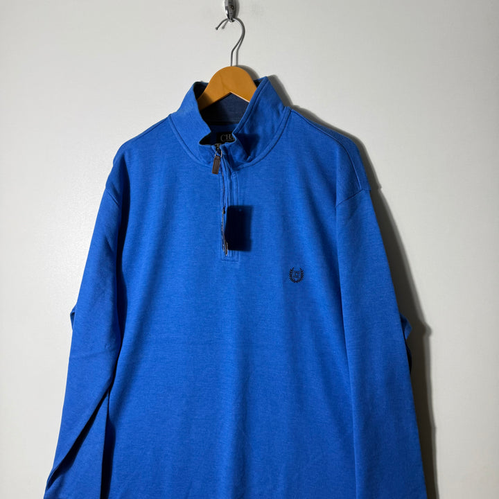 CHAPS HALF ZIP FLEECE PULLOVER BRAND NEW NATURAL STRETCH