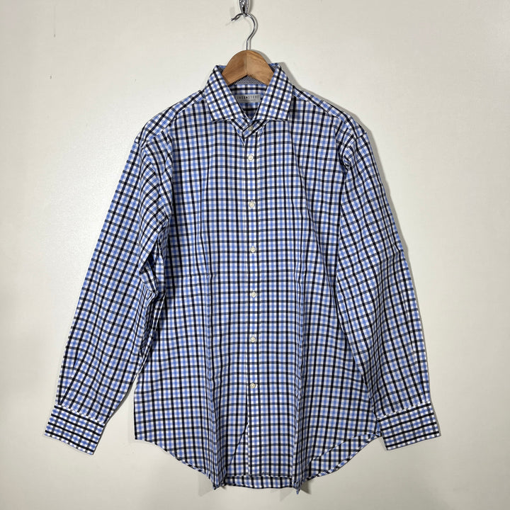 JACK STONE BY THOMAS DEAN CHECKERED SEMI FORMAL SHIRT