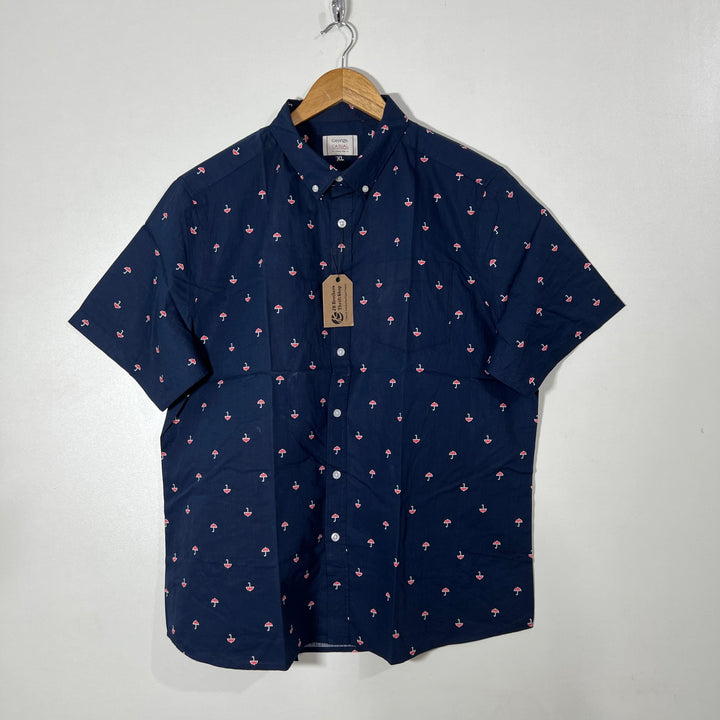 GEORGE BUTTON DOWN HALF SLEEVES SHIRT