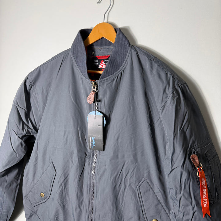 SPIRE BEN COLLAR BOMBER JACKET BRAND NEW GREY COLOUR