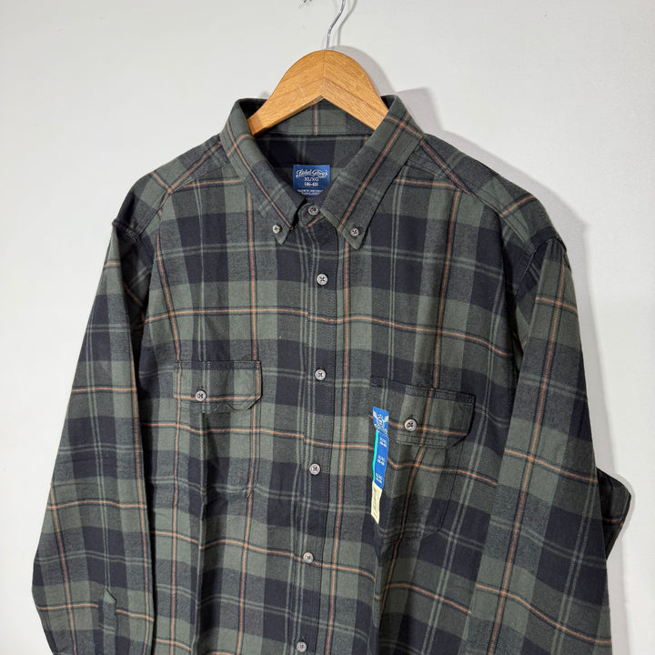 FADED GLORY BUTTON DOWN DOUBLE POCKETS FLANNEL COTTON SHIRT BRAND NEW