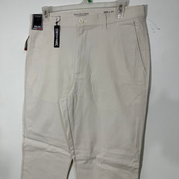 ROUNDTREE & YORKE CLASSIC FIT COTTON CHINO PANT BRAND NEW WITH STRETCH