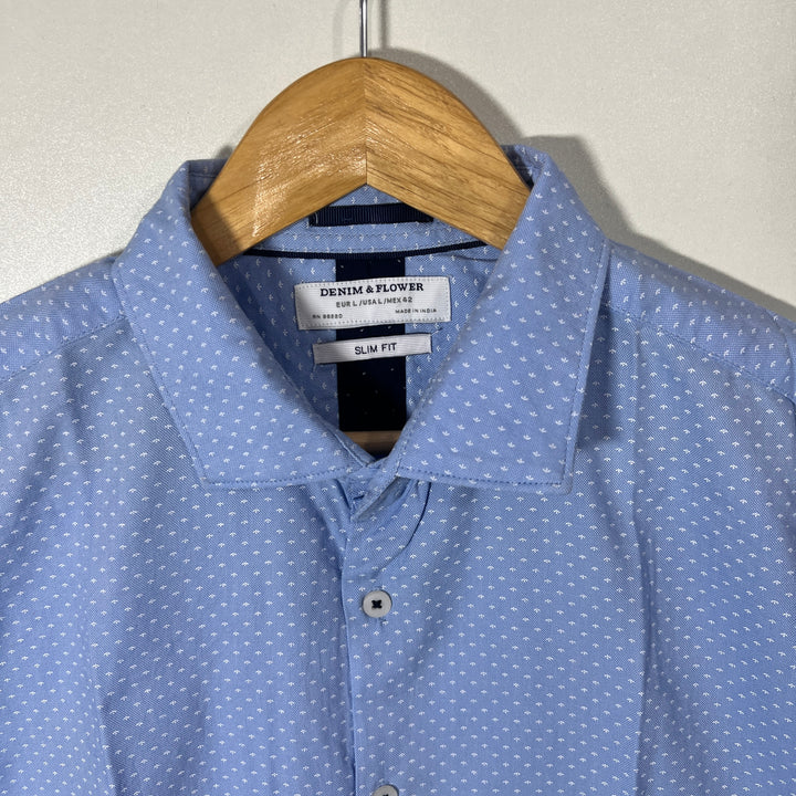 DENIM & FLOWER SLIM FIT CASUAL COTTON SHIRT