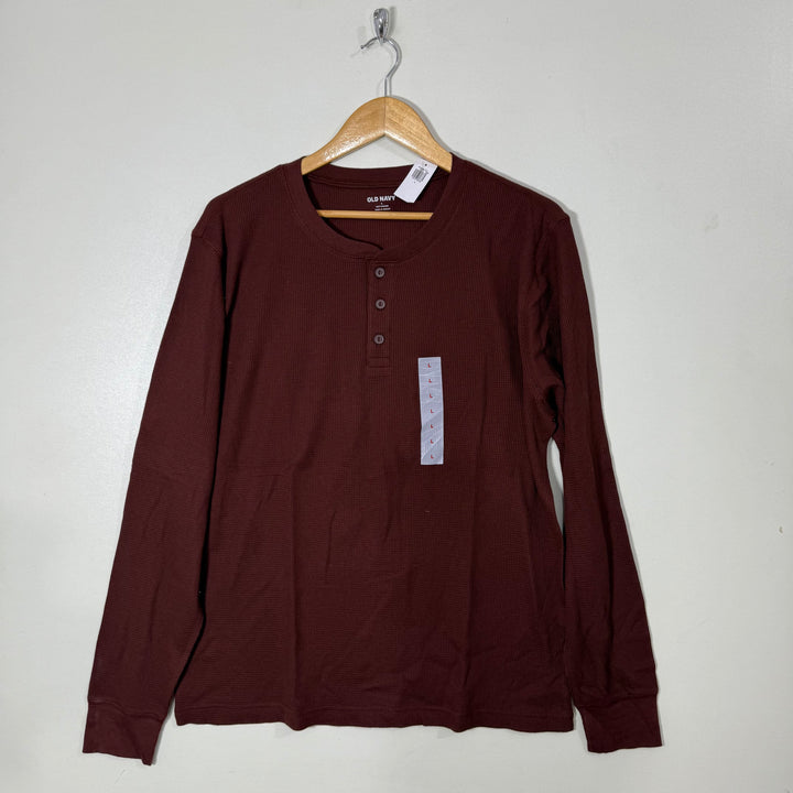 OLD NAVY HENLEY COLLAR KNITED LONG SLESVES COTTON BRAND NEW
