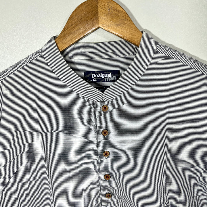 DESIGUAL BEN COLLAR KURTA SHIRT