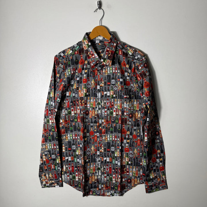 PAISLEY & GRAY SLIM FIT PRINTED CASUAL COTTON SHIRT WITH STRETCH