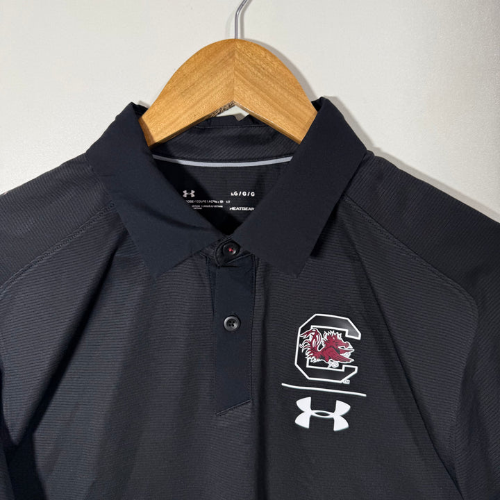 UNDER ARMOUR HEATGEAR SPORT POLO TSHIRT BLACK COLOUR