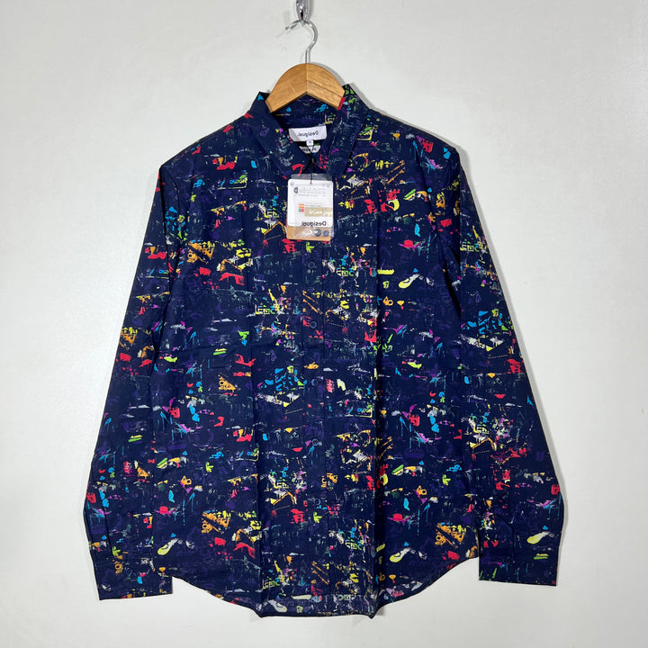 DESIGUAL PRINTED CASUAL COTTON SHIRT BRAND NEW