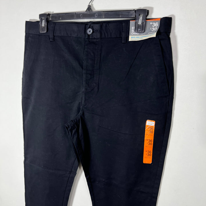 DENIM & CO SLIM FIT COTTON CHINO PANT WITH STRETCH