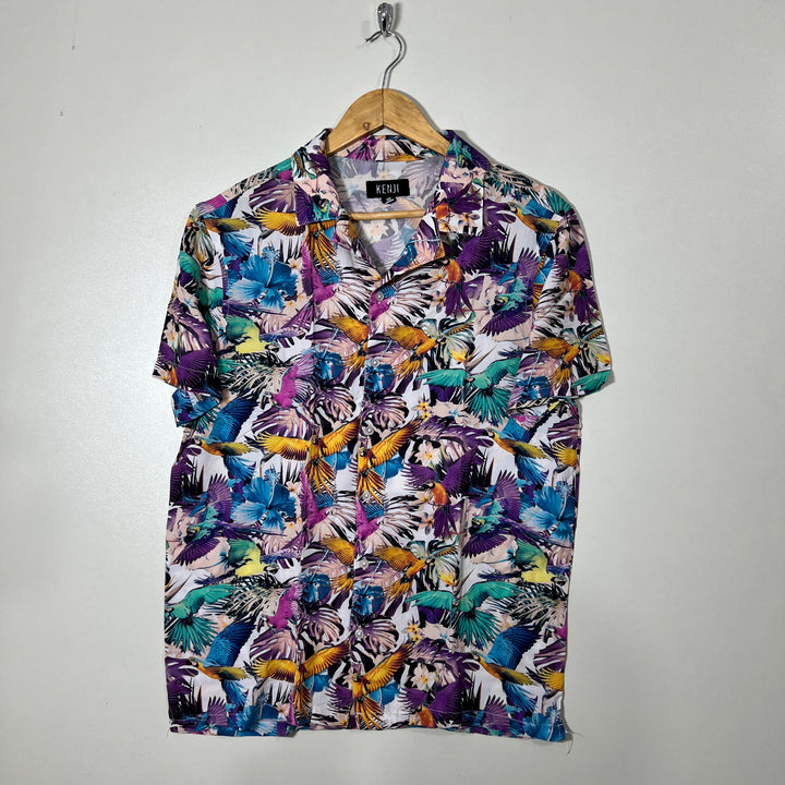 KENJI SAFARI COLLAR HALF SLEEVES HAWAI SHIRT