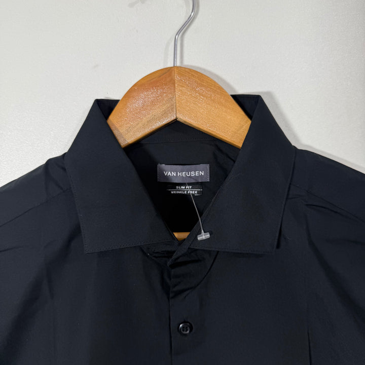 VAN HEUSEN SLIM FIT FORMAL COTTON SHIRT BRAND NEW BLACK COLOUR