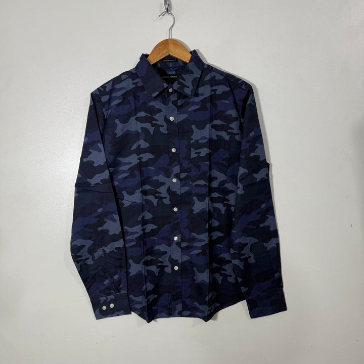 BANANA REPUBLIC UNTUCKED FIT CAMOUFLAGE COTTON SHIRT