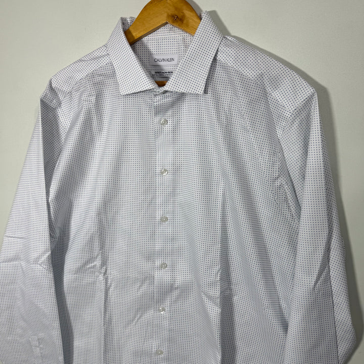 CALVIN KLEIN SLIM TALL INFINITE NON IRON SEMI FORMAL SHIRT WITH STRETCH