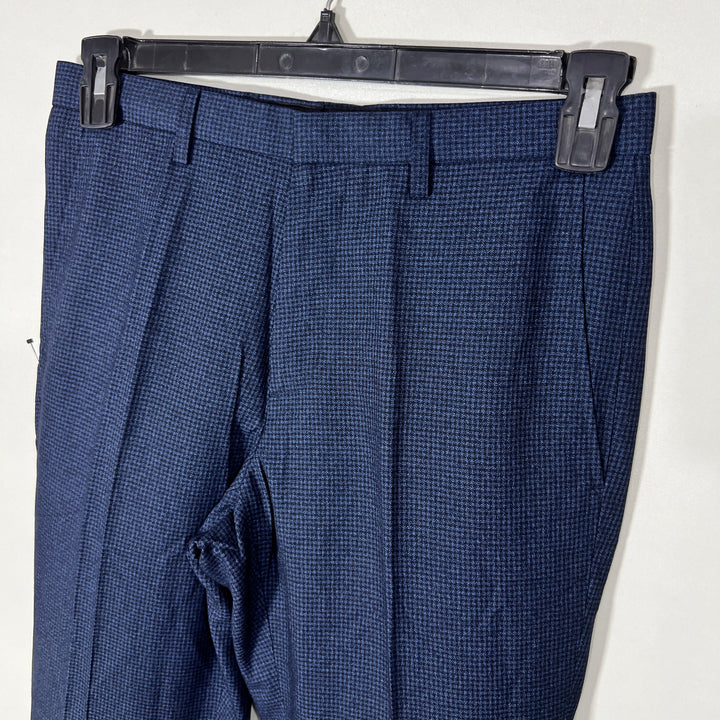 BURTON MENSWEAR LONDON SLIM FIT CHECKERED DRESS PANT WITHOUT STRETCH BLUE COLOUR