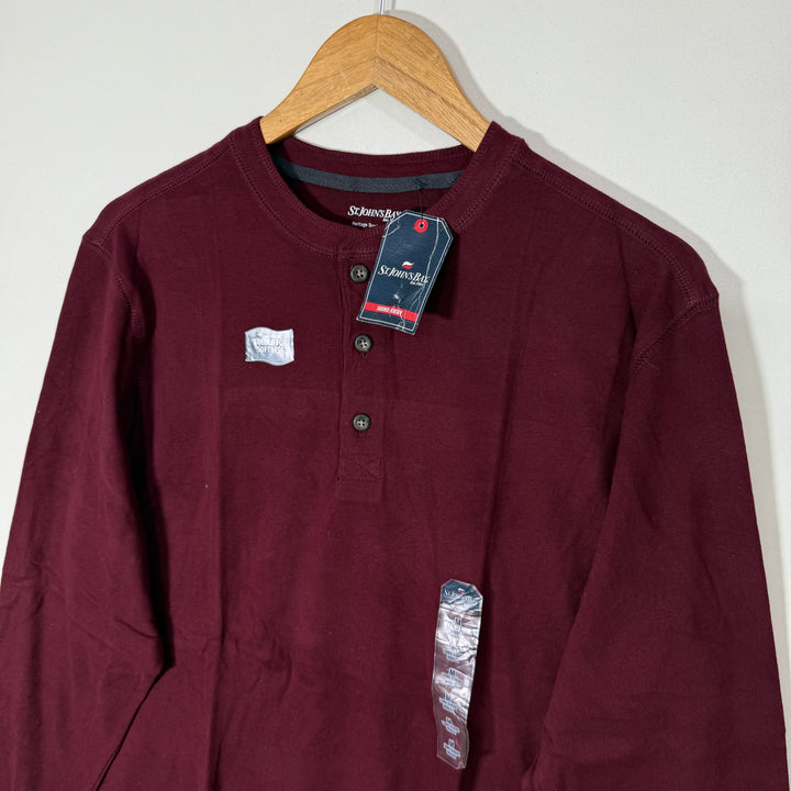ST JHONS BAY HENLEY COLLAR LONG SLEEVES COTTON TSHIRT BRAND NEW