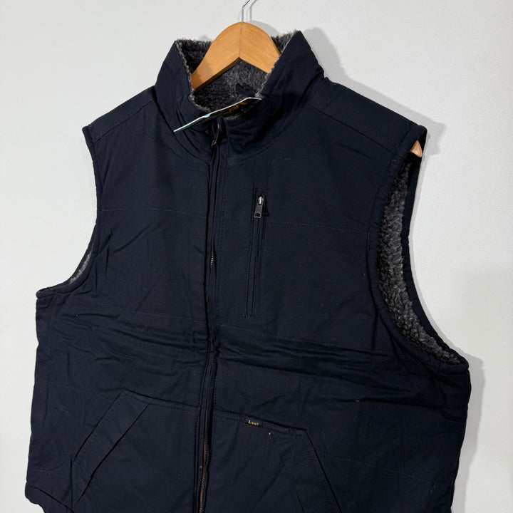 LEE SLEEVES LESS COTTON JACKET BRAND NEW INNER SHERPA LINED DARK BLUE