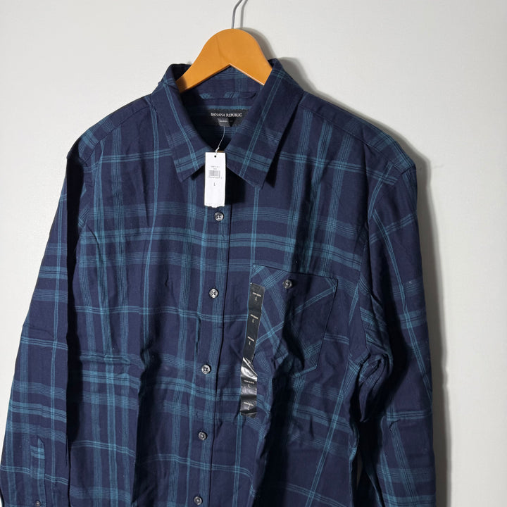 BANANA REPUBLIC STANDARD FIT FLANNEL COTTON SHIRT BRAND NEW