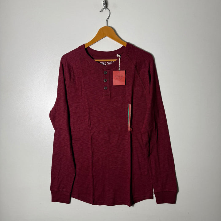 MOSSIMO SUPPLY HENLEY COLLAR LONG SLEEVES COTTON TSHIRT BRAND NEW