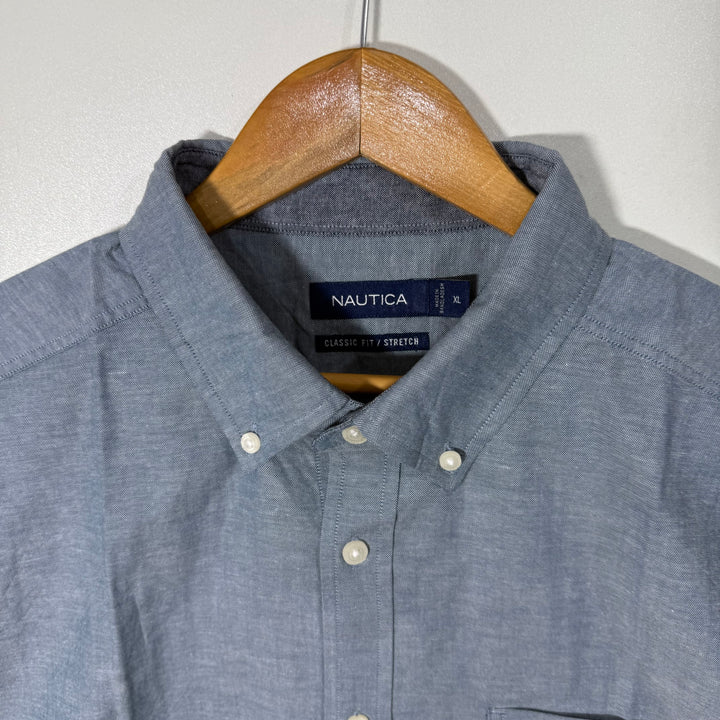 NAUTICA CLASSIC FIT BUTTON DOWN HALF SLEEVES COTTON SHIRT WITH STRETCH
