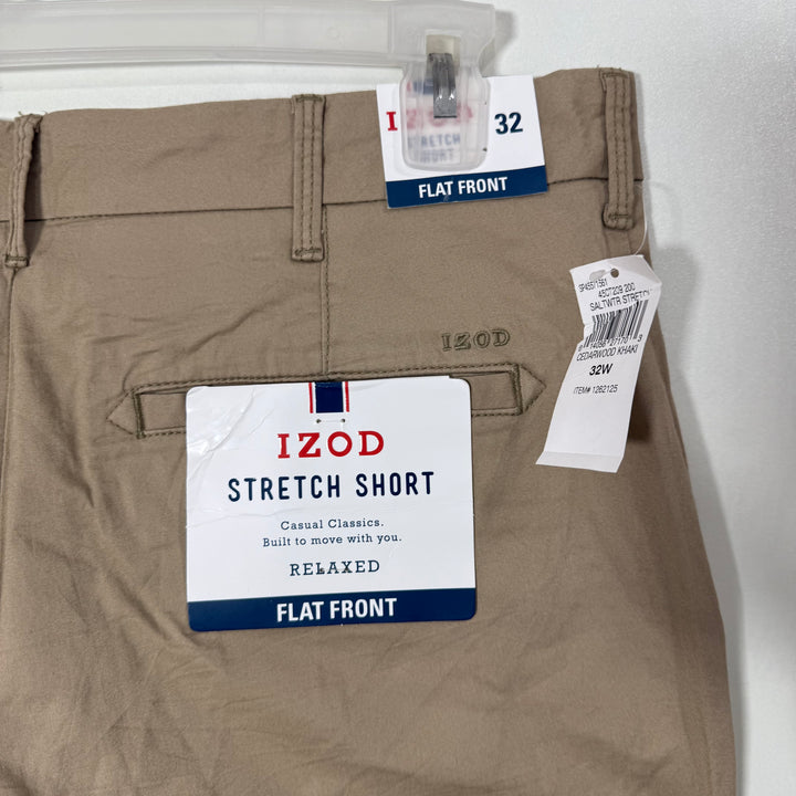 IZOD FLAT FRONT COTTON SHORT BRAND NEW WITH STRETCH
