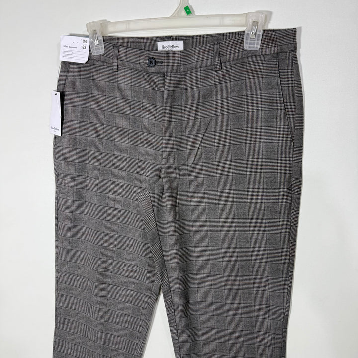 GOOD FELLOW & CO SLIM FIT CHECKERED PANT BRAND NEW WITH STRETCH
