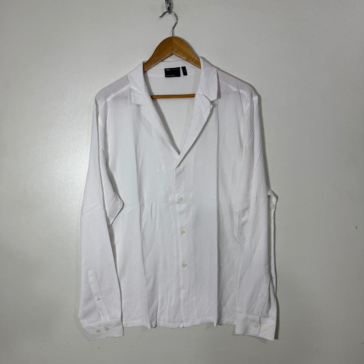 ASOS SAFARI COLLAR HAWAI SHIRT WHITE COLOUR